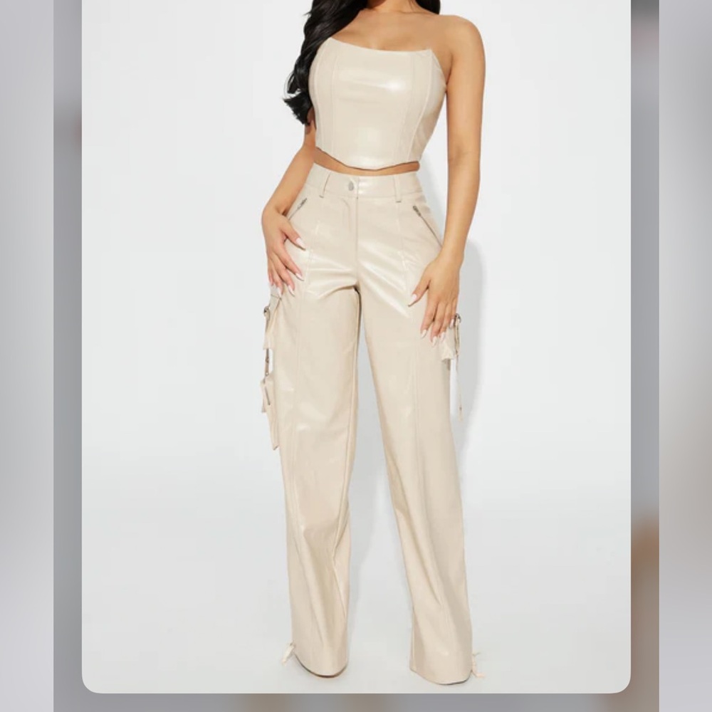 Stylish Beige Two-Piece Set